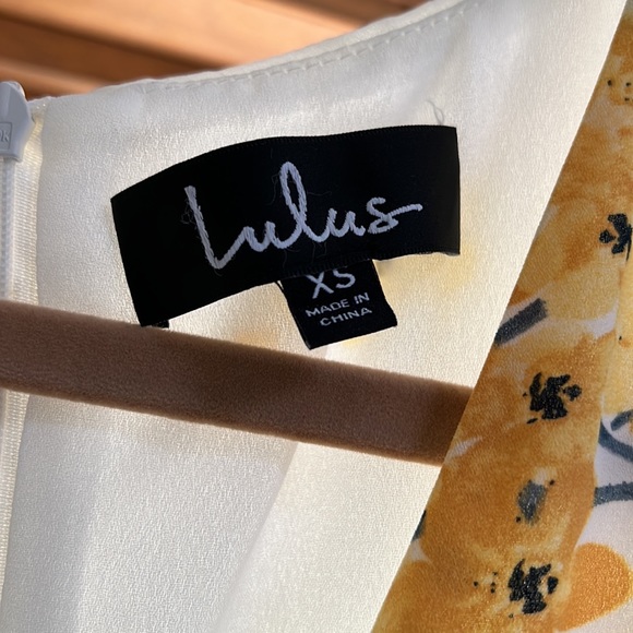 Lulus French Countryside White and Yellow Floral Print High-Low Dress - Picture 6 of 7